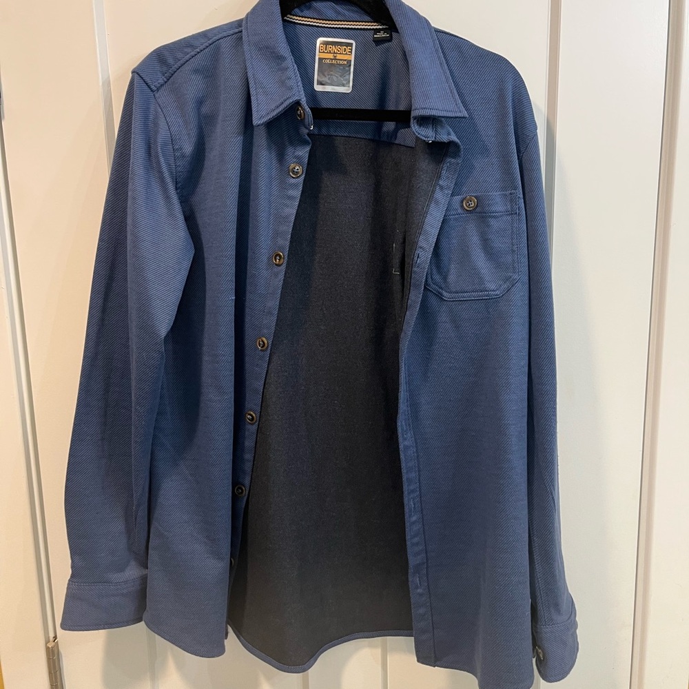 Burnside Navy Blue Flannel - Men’s Medium